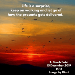 Life is a surprise, keep on walking and let go of how the presents gets delivered.