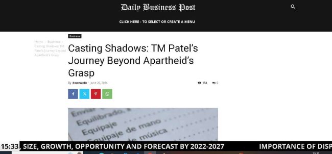 T. Dench Patel appears in Daily Business Post T. Dench Patel appears in Daily Business Post