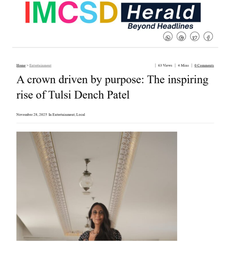 T. Dench Patel appears in IMCSD Herald, News Agency of India